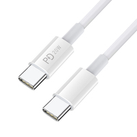 Kabel Data USB-C ke C Pengisian Cepat 3A untuk Ponsel Android, Komputer & Kamera