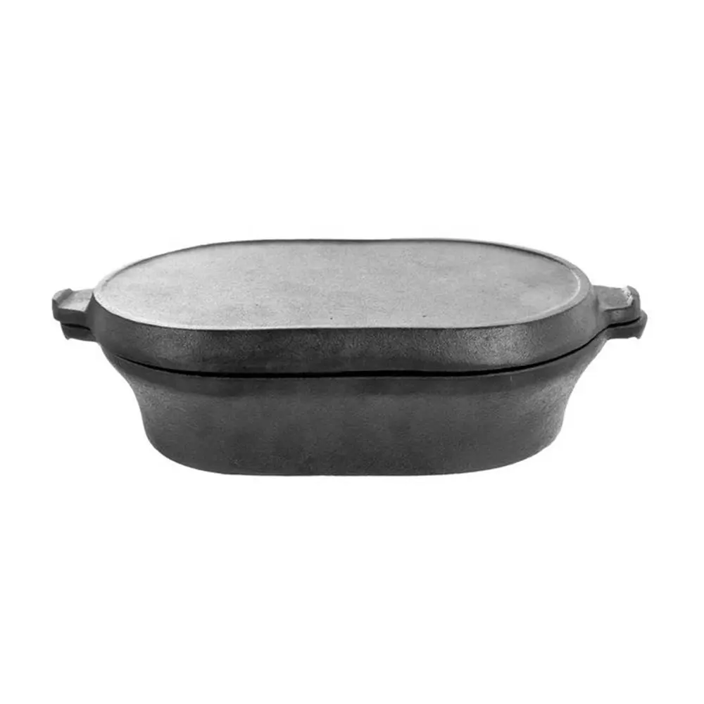 Cast Iron Frying Pan Skillet Cake Baking Grill Pizza With Press
