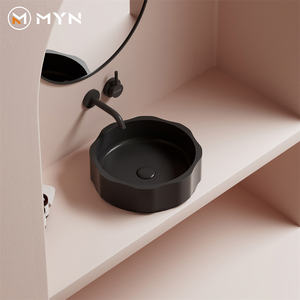 Vente en gros <span class=keywords><strong>NetFlix</strong></span> eBay tendance ronde couleur moderne de Macaron blanc salle de bains Surface solide évier en pierre artificielle - Product Image 2