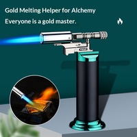 Pistolet à flamme métallique haute puissance, allume-gaz butane à soufflage direct, coupe-vent, rechargeable