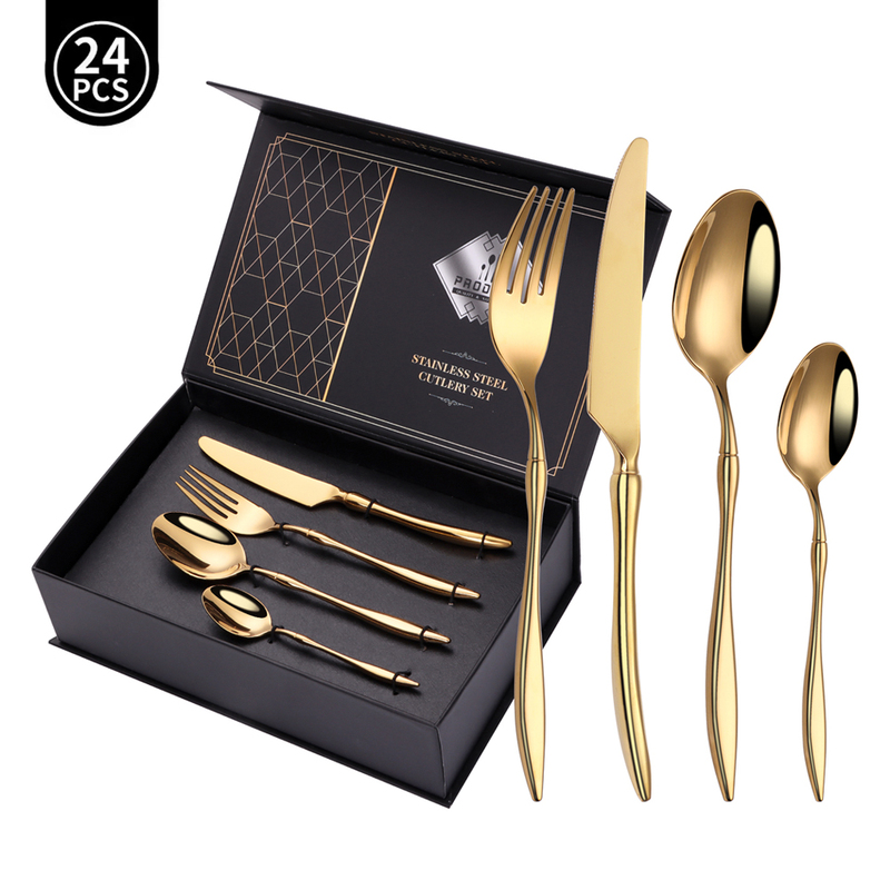 Wedding Luxury Stainless Steel Gold Cutlery