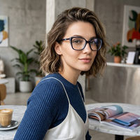 Gafas de Acetato de Alta Calidad al por Mayor de Fábrica, Novedades, Montura de Metal, Gafas Ópticas con Diseño Moderno y Elegante