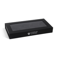 Boîte-cadeau d'emballage magnétique en carton papier noir personnalisé avec fenêtre transparente en pvc