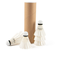 Balles de badminton JINFAR Professional, lot de 12, haute durabilité, classe B, plumes d'oie, tête en liège PU, pour entraînement de niveau tournoi