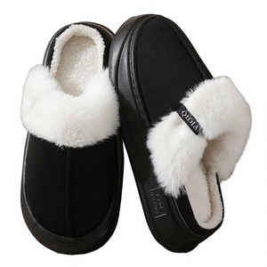 Chaussons d'intérieur chauds et douillets pour l'automne et l'hiver, pour hommes et femmes, avec fourrure et doublure en peluche, semelle extérieure en EVA, vente en gros transfrontalière - Product Image 4
