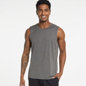 Débardeur sans manches pour homme en gros, à séchage rapide, respirant, en maille, avec broderie, style décontracté - Product Image 1