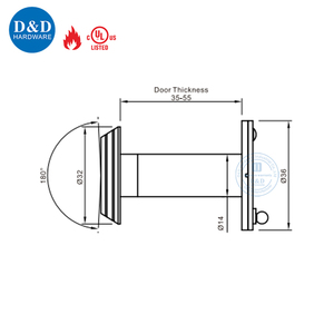 Chất lượng cao ul được liệt kê bắn đánh giá 180 độ thép bán buôn <span class=keywords><strong>Door</strong></span> Eye <span class=keywords><strong>Viewer</strong></span> cho cửa trước bên ngoài cửa - Product Image 6