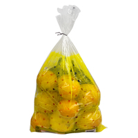 Sacs à guichet imprimés personnalisés Sac plastique anti-buée pour fruits Raisin Cerise Citron Fruits Légumes Sac d'emballage ouvert à plat avec carton