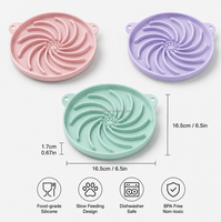 Tapis à lécher pour chien MoMoPaw, petite taille, 16 cm, en silicone, distributeur lent avec ventouses, design moderne, écologique, imperméable