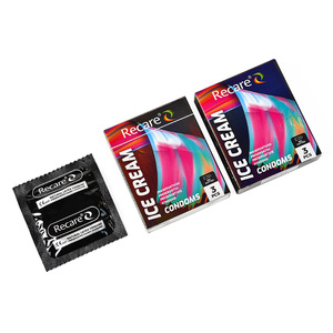 Préservatifs à pois grand format personnalisés OEM Recare, lot de 3, vente en gros - Product Image 3