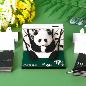 Sweetmade Nhà Máy Trực Tiếp Sáng Tạo Giấy Thủ Công Mỹ Nghệ 155 Tấm Panda Sản Phẩm Mới Ý Tưởng 2025 OEM ODM 3D Memo Pad Hàng Tuần Lịch - Product Image 5