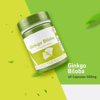 Capsules de Ginkgo Biloba OEM ODM 500mg, Complément Botanique à Base de Plantes, 60 Capsules, Marque Privée