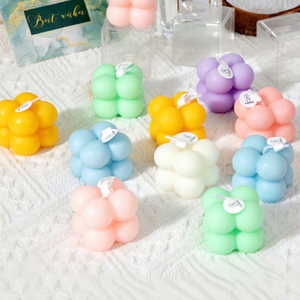 Bougie parfumée artisanale en cire de soja, mini-bougie à <span class=keywords><strong>bulles</strong></span> fantaisie, petit cube, pour la <span class=keywords><strong>maison</strong></span>, parfum d'ambiance, aromathérapie - Product Image 1