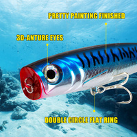 Offre Spéciale meilleurs leurres et appâts de pêche Popper 130mm 58g leurre de pêche à la traîne en eau salée Surface Topwater coulée Popper leurre