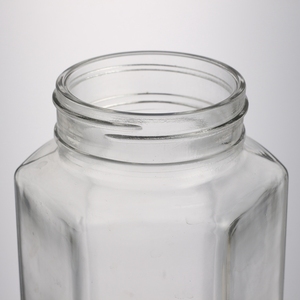 Única Forma hexagonal transparente de 380 ml de vidrio vacío de alimentos mermelada y miel encurtidos frasco con tapa de metal - Product Image 3