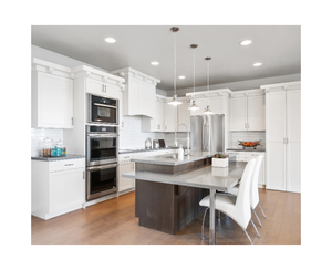 Armario de cocina de madera maciza Modular moderno de alta calidad para el hogar y la despensa MDF carcasa encimera de mármol Material de acero - Product Image 2