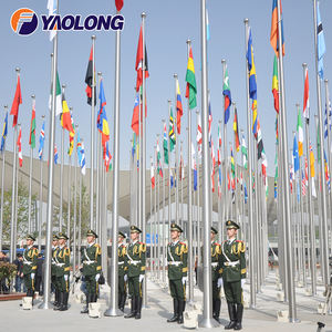 Système de treuil automatique conique en acier inoxydable de 10m 20m Grand mât de drapeau extérieur avec levage et abaissement intégrés pour drapeaux - Product Image 1