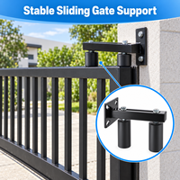 Rouleau de guidage pour portail coulissant, support en L réglable robuste, rouleaux en nylon UHMW, acier thermolaqué noir, vente en gros OEM
