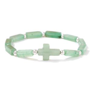 Nouveau Bestone hommes et femmes cristal naturel améthyste oeil de tigre croix breloque Bracelet perlé à la mode Bracelet en pierre naturelle - Product Image 6