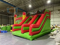 Structure gonflable combinée avec toboggan et château gonflable pour extérieur, pour enfants et adultes, certifiée CE, 10 personnes