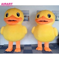 Costume gonflable de canard jaune de dessin animé en peluche de nouvelle conception pour l'activité commerciale, costume gonflable de canard d'activité interactive de magasin