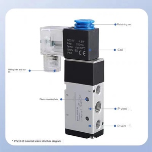 Válvula solenoide neumática serie 4V Aleación de aluminio 4V210-08 Válvulas de aire de los productos LV - Product Image 5