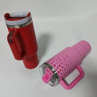 사용자 정의 로고 공장 최신 사용자 정의 40oz 발렌타인 데이 텀블러 손잡이와 빨대 스테인레스 스틸 절연 커피 컵 선물