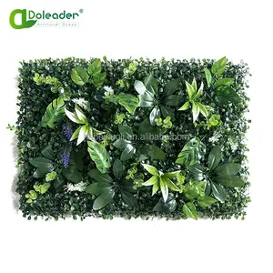Doleader simulasi plastik gantung hijau sistem buatan bunga tanaman backdrop dinding untuk dijual