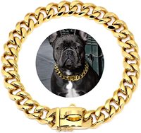Chaîne en or personnalisée pour collier de chien, chaîne en acier inoxydable robuste pour animal de compagnie, lien cubain pitbull collier pour chien, chaîne collier et laisse pour chien