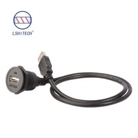 Connecteur de port femelle USB 2.0 Lshitech adapté aux appareils électroniques quotidiens, câble d'extension femelle vers mâle M22.5mm, 1.5-5M