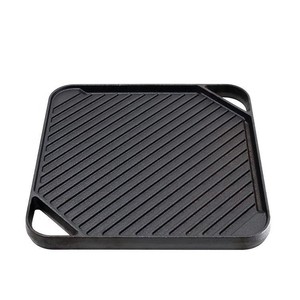 Plancha de Hierro Fundido Reversible Rectangular, Utensilios para Hornear Pre-sazonados, Plancha Despojada, Placa Cuadrada para Asar Carne - Product Image 3