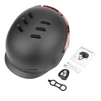 Casco de Ciclismo con Intermitentes y Luz Trasera LED Inteligente con Control Remoto, para Adultos, Unisex, Moldeado en una Sola Pieza, para Scooter y Ciclismo Urbano