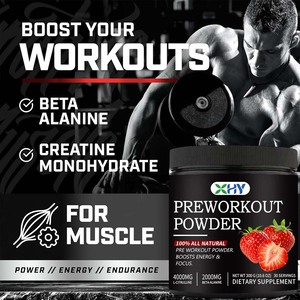 OEM GORILLA chế độ Pre-Workout bột chất điện giải năng lượng bổ sung BCAA Creatine Koffein dâu hương vị cho thể thao dinh dưỡng - Product Image 4