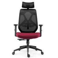Fauteuil de bureau exécutif moderne à dossier haut en maille, avec accoudoirs réglables, pivotant et mobile, cadre en acier inoxydable, garantie 5 ans, revêtement en tissu