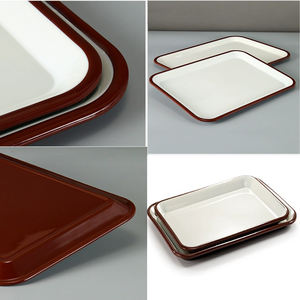 Venta al por mayor de color personalizado liso irrompible melamina servir comida desayuno bandeja para servir bandeja de melamina de plástico duro - Product Image 5