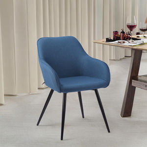 Chaise de salle à manger moderne de luxe nordique scandinave capitonnée en tissu <span class=keywords><strong>velours</strong></span> bleu brun noir - Product Image 4