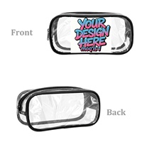 Étui à crayons transparent en PVC avec fermeture éclair, personnalisable avec logo, tendance, pratique et décontracté, impression à la demande