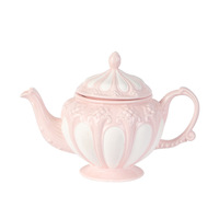 Juego de café y té de cerámica con diseño navideño de estilo vintage con patrón en relieve Taza de té de la tarde y tetera