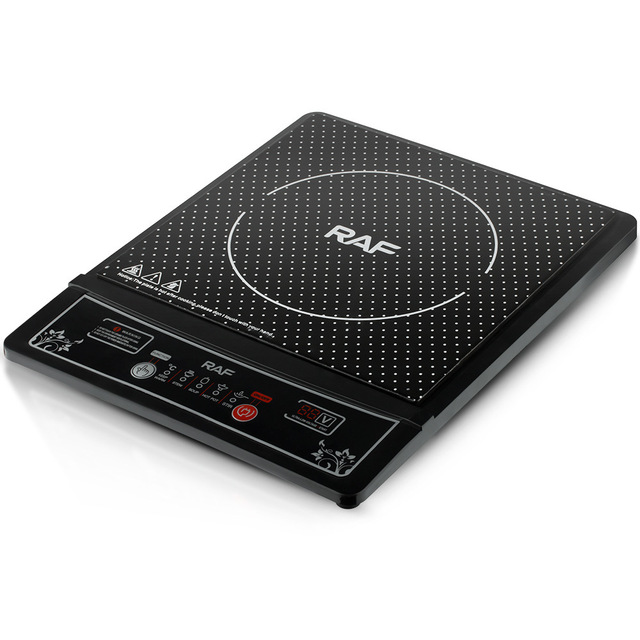 Electric Induction Cooktop 1-Burner Home Outdoor Use Mechanical Controls Waterproof 2000W Ceramic Panel Smart Touch Control