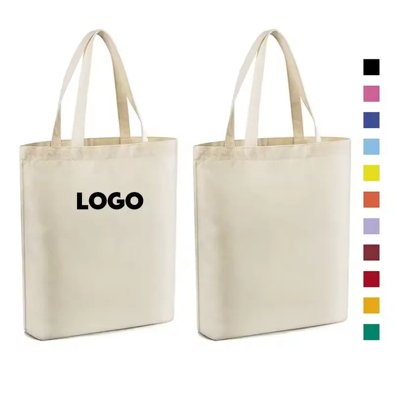 Recycled Wholesale canvas tote custom logo cheap Eco shopping bag Grocery think canvas Extra Large heavy duty cotton tote bag