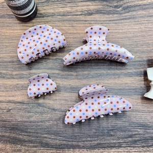 Pince à cheveux Oradour en PVC à pois violets avec motif élégant de requin ovale, <span class=keywords><strong>style</strong></span> rétro français, grande taille, pour coiffures quotidiennes, 11 cm - Product Image 1