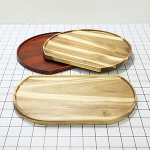 Handmade Acacia Wooden Bamboo Serving Tray Decorative Handles Custom Bamboo Bread Charcuterie <strong>Board</strong> Fruit Salad Cheese Platter - Product Image 2