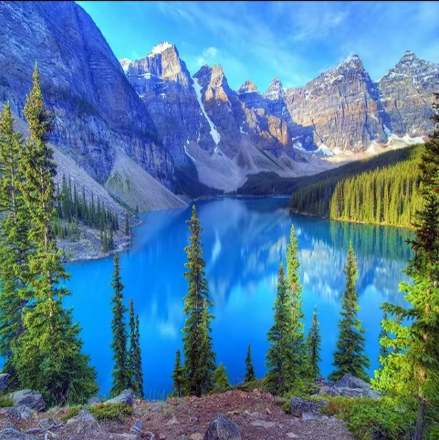 Custom 3D Wallpaper Natural Scenery Murals Snow Mountain Forest Lake Wall Mural Living Room Sofa TV Backdrop Wall Papers