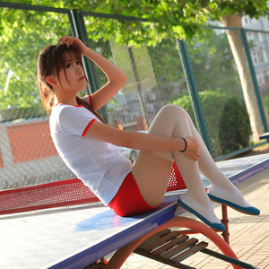 Uniforme de gymnastique japonais pour filles, taille haute, en spandex, respirant, décontracté, pour le printemps et l'été - Product Image 1