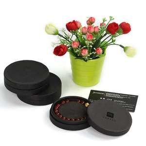 Caja Redonda de Joyería de Terciopelo Reciclable con Impresión Personalizada para Anillos, Aretes y Collares de Boda, Color Rosa, 4 Capas - Product Image 4