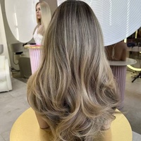 Highlight Ash Blonde Color 13X4 Peluca de cabello humano frontal de encaje Cutícula alineada Cabello humano Glueless Peluca con malla frontal de onda natural