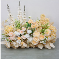 Guirlande de fleurs artificielles violettes, bleues, roses et blanches pour décoration de mariage, éventail de fleurs artificielles pour mariage