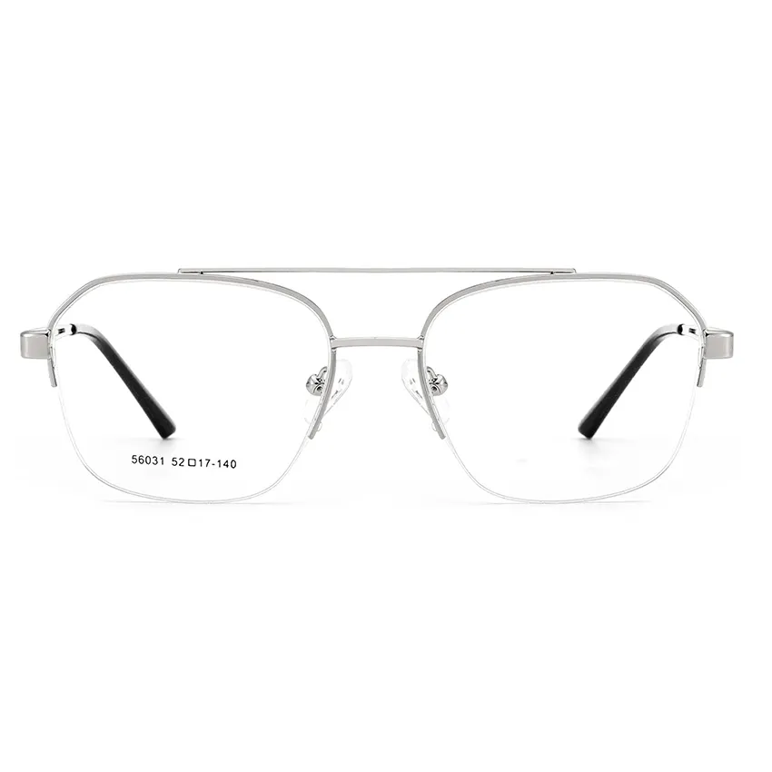 Fornitore della cina a buon mercato montature ottiche occhiali a doppio ponte blu luce bloccante occhiali ottici montature uomini