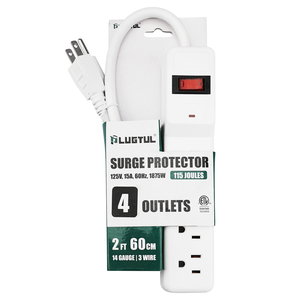 Regleta de Enchufes PLUGTUL HT-H4A1 de 4 Tomas <span class=keywords><strong>con</strong></span> Interruptor Iluminado, 10 Pies de Cable, 15A, ABS y Cobre, Uso Residencial - Product Image 1
