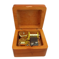 Boîte à musique en bois à manivelle avec batterie Boîte à musique mécanique pour cadeaux d'anniversaire et de vacances